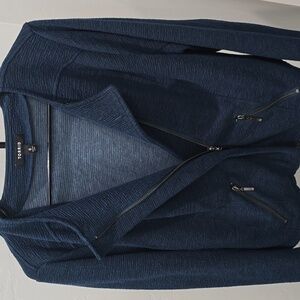 Torrid Navy Blue Knit Moto Zip Up Jacket Blazer Plus Size 0
